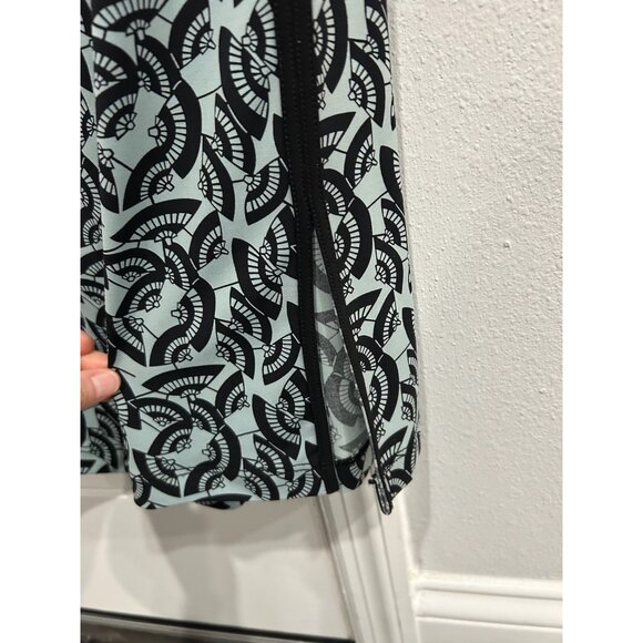 BCBG Max Azria Womens Black Mint Green Patterned Stretch Pencil Skirt Sz Medium - Picture 4 of 8